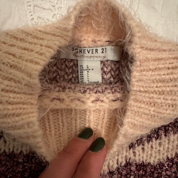 FOREVER 21 GLITTER HERRINGBONE SWEATER - Picture 7 of 7